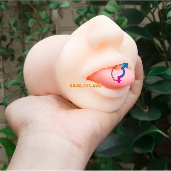 Miệng Giả 3D Silicon TPE Oral Sex Simulator Lưỡi & Răng Chân Thực âm đạo giả orasex