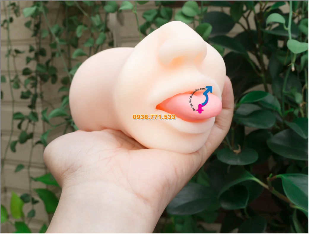 Miệng Giả 3D Silicon TPE Oral Sex Simulator Lưỡi & Răng Chân Thực âm đạo giả orasex