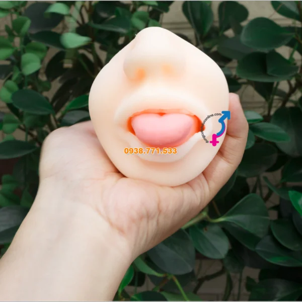 Miệng Giả 3D Silicon TPE Oral Sex Simulator Lưỡi & Răng Chân Thực âm đạo giả orasex