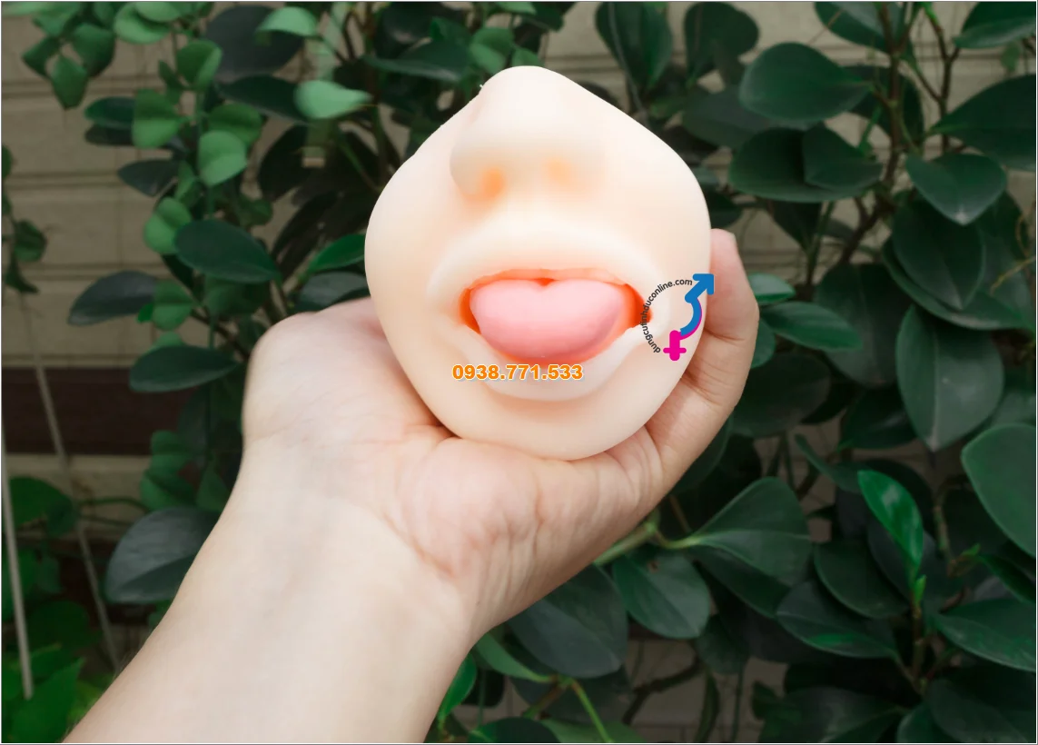 Miệng Giả 3D Silicon TPE Oral Sex Simulator Lưỡi & Răng Chân Thực âm đạo giả orasex