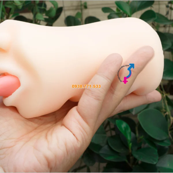 Miệng Giả 3D Silicon TPE Oral Sex Simulator Lưỡi & Răng Chân Thực âm đạo giả orasex