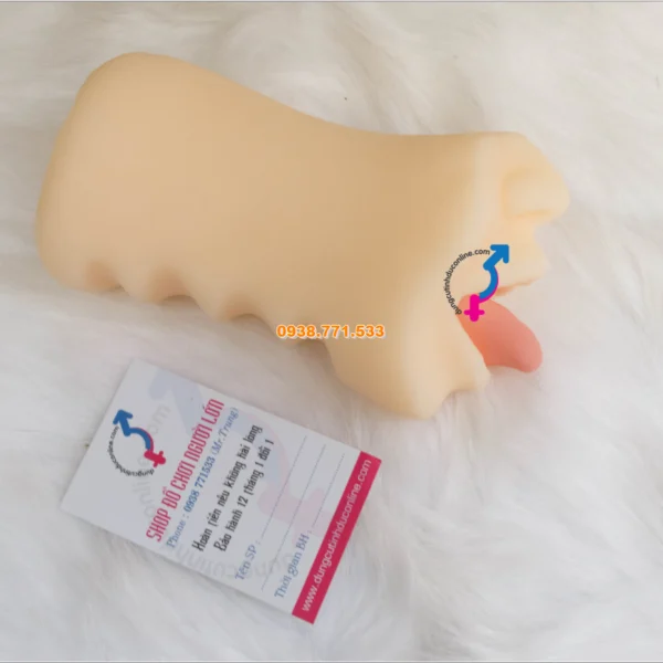 Miệng Giả 3D Silicon TPE Oral Sex Simulator Lưỡi & Răng Chân Thực âm đạo giả orasex