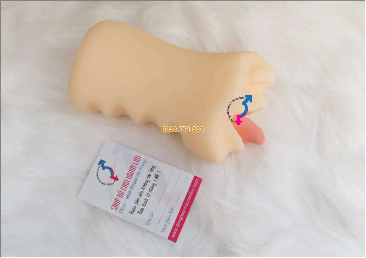 Miệng Giả 3D Silicon TPE Oral Sex Simulator Lưỡi & Răng Chân Thực âm đạo giả orasex