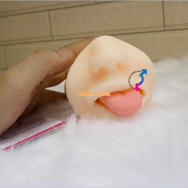 Miệng Giả 3D Silicon TPE Oral Sex Simulator Lưỡi & Răng Chân Thực âm đạo giả orasex