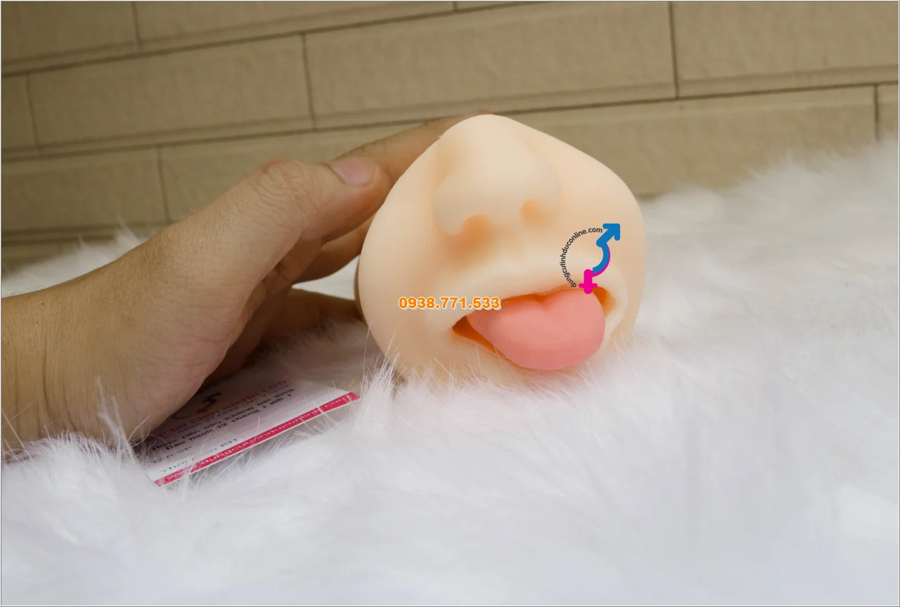 Miệng Giả 3D Silicon TPE Oral Sex Simulator Lưỡi & Răng Chân Thực âm đạo giả orasex