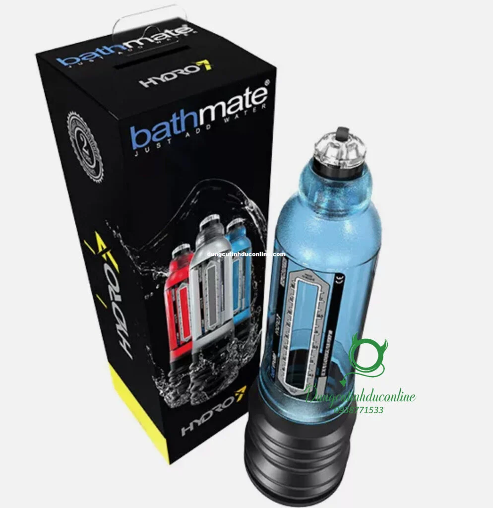 Cấu tạo máy tập Bathmate Hydromax 7 gồm ống, đế và van xả