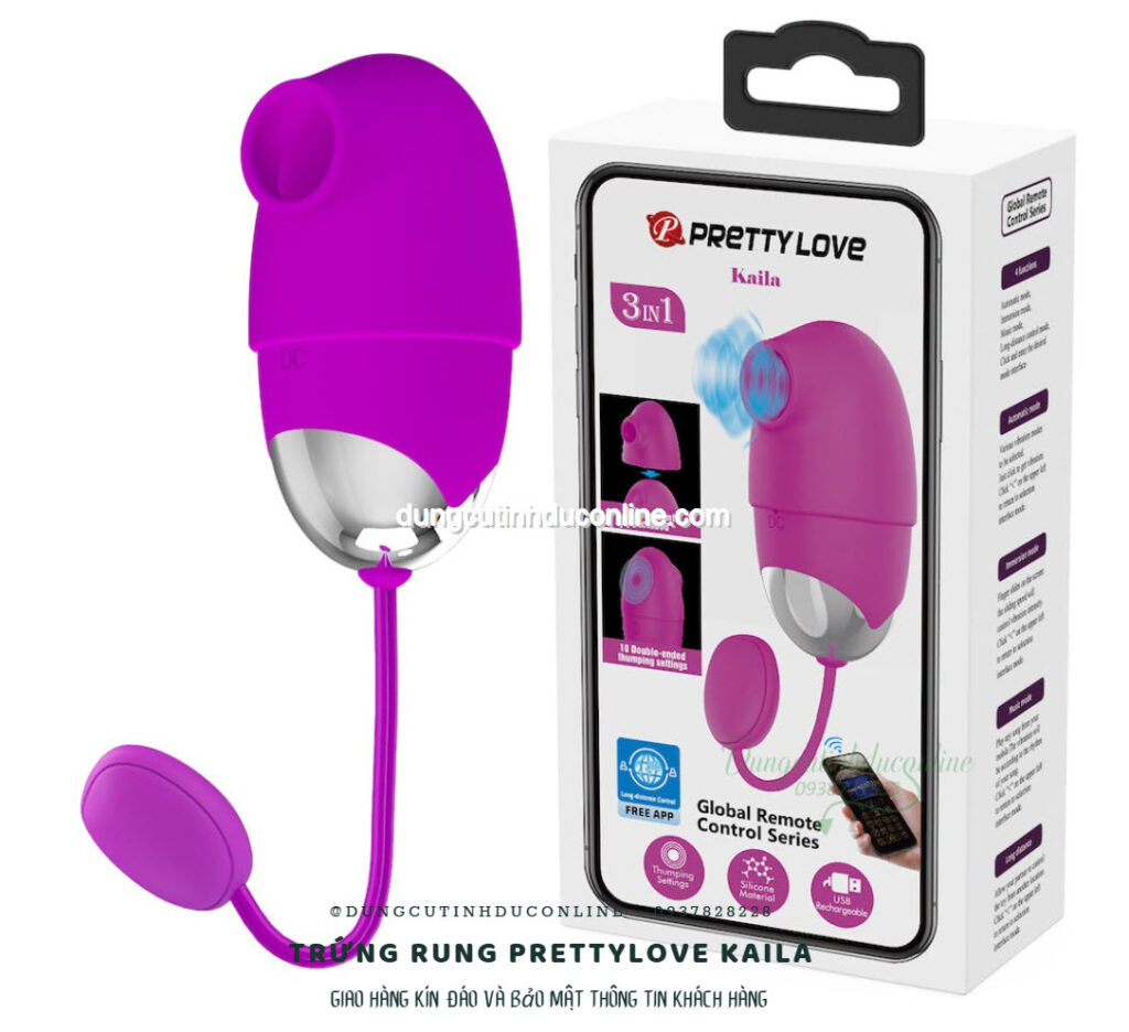 Trứng rung Prettylove Kaila điều khiển qua App