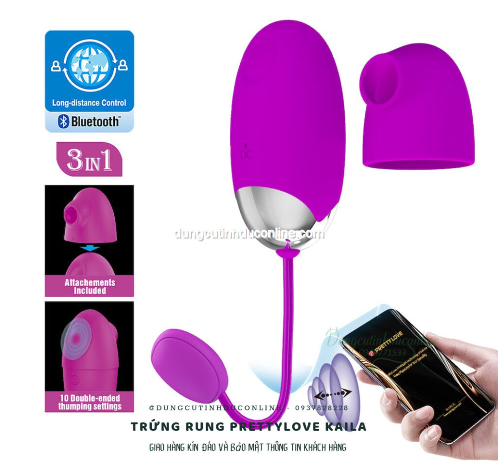 Trứng rung Prettylove Kaila điều khiển qua App
