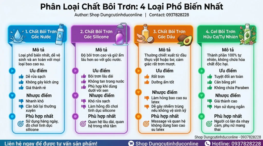 4 loai gel boi tron pho bien 4 loai gel boi tron pho bien