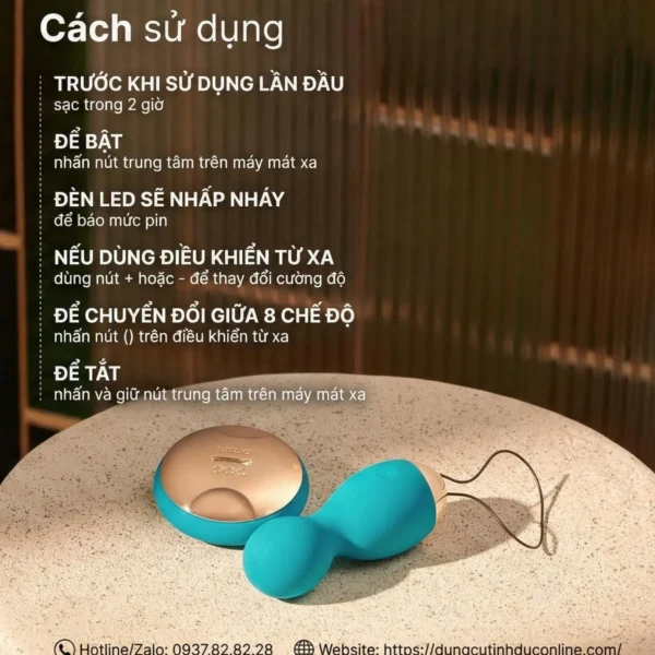 Lelo Hula Bead Trứng Rung Điều Khiển Từ Xa trung rung Lelo Hula Bead 0007 dungcutinhduconline