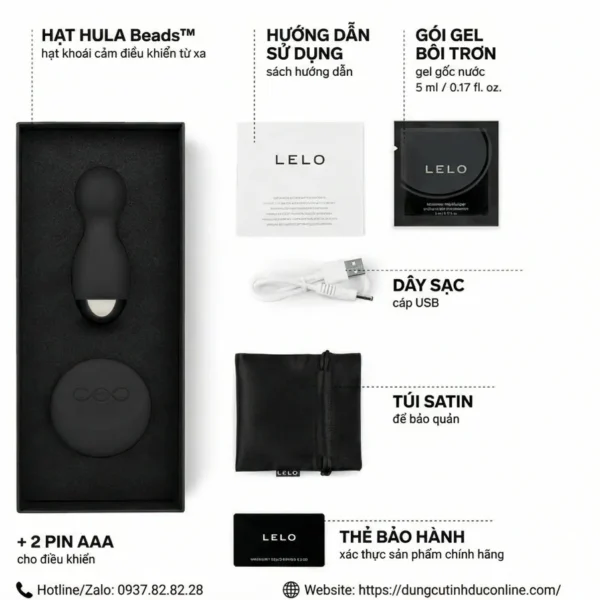 Lelo Hula Bead Trứng Rung Điều Khiển Từ Xa trung rung Lelo Hula Bead 0008 dungcutinhduconline