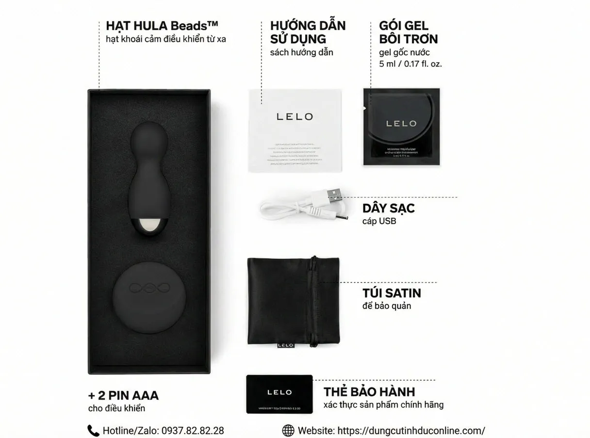 Lelo Hula Bead Trứng Rung Điều Khiển Từ Xa trung rung Lelo Hula Bead 0008 dungcutinhduconline