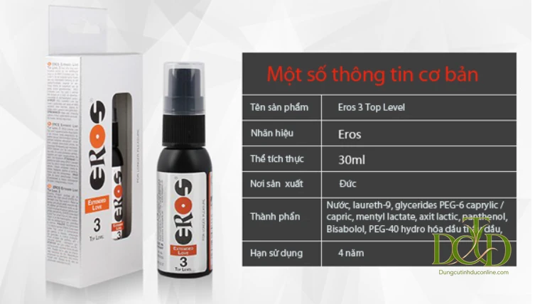 Chai Xịt Eros Extended Love Top Level 3 — 30ml, Sản Xuất Tại Đức, Bảng Thành Phần Rõ Ràng Chai Xịt Eros Extended Love Top Level 3 — 30ml, Sản Xuất Tại Đức, Bảng Thành Phần Rõ Ràng - Ảnh 8