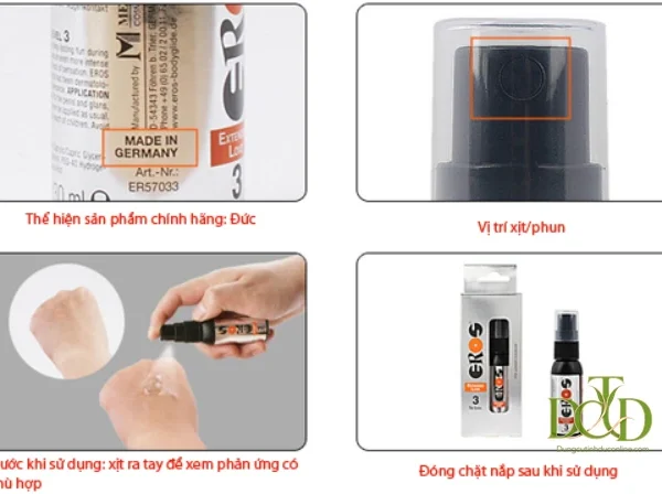 Chai Xịt Eros Extended Love Top Level 3 — 30ml, Sản Xuất Tại Đức, Bảng Thành Phần Rõ Ràng chai xit eros extended love top level 3 30ml 8