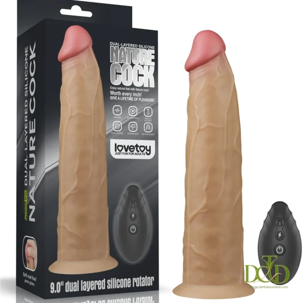 Dương Vật Giả Lovetoy Nature Cock 9 Inch — Rung Kết Hợp Xoay 360°, Điều Khiển Từ Xa duong vat gia lovetoy nature cock 9 inch rung xoay 5