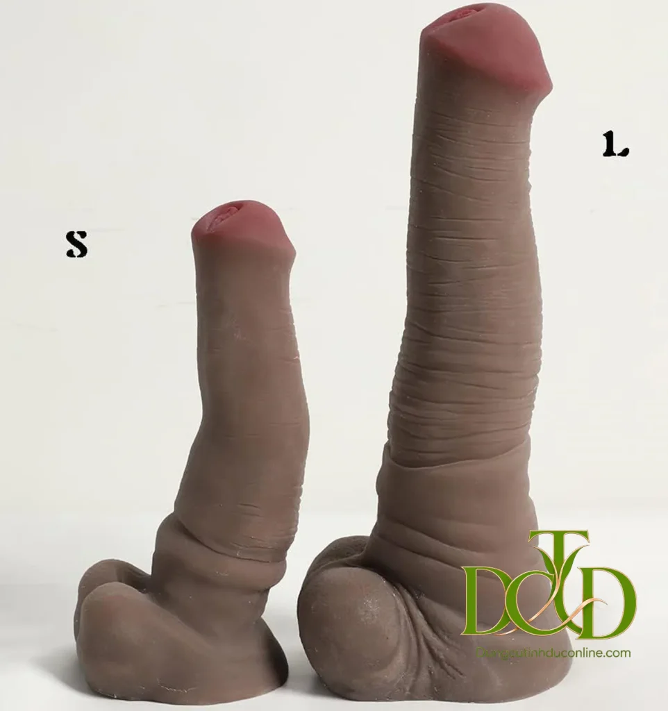 Thông số kỹ thuật dương vật giả silicone da nâu đậm size L và XL