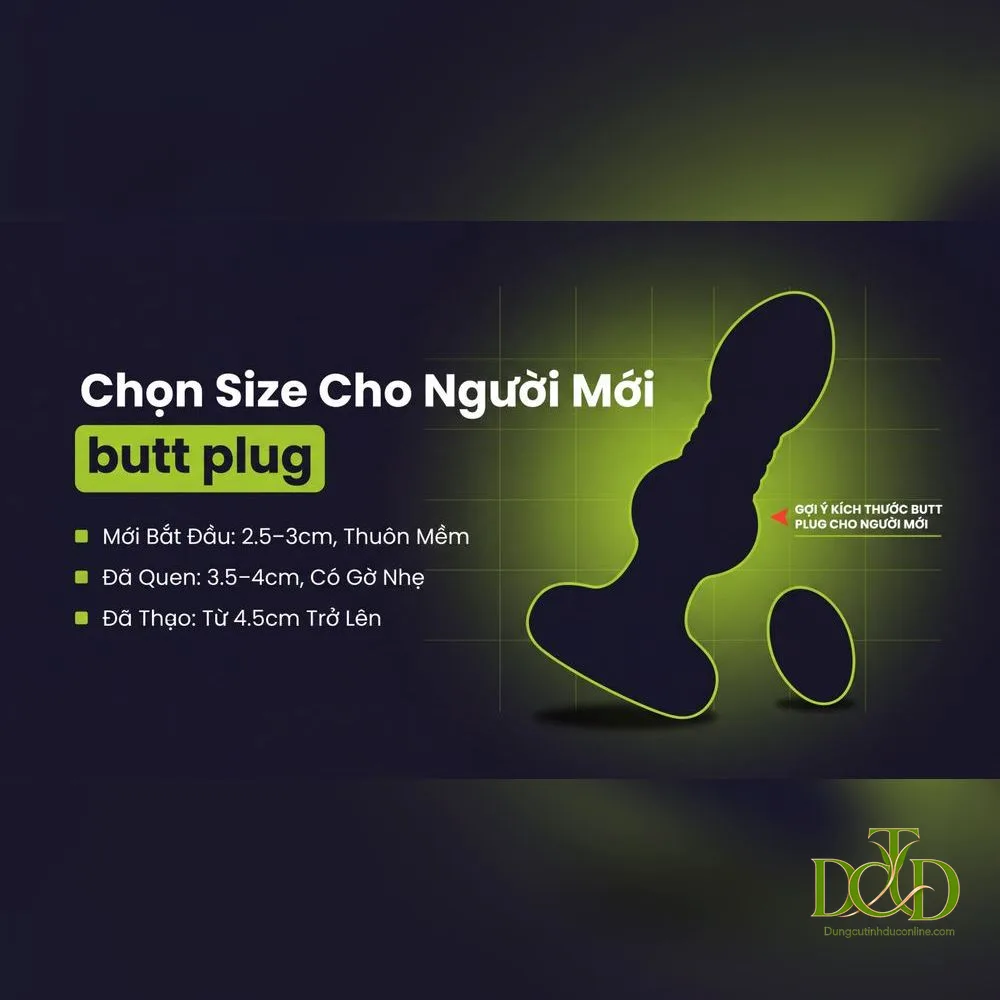 Butt Plug Là Gì? Chọn Size Cho Người Mới butt plug là gì — cấu tạo ba phần đầu vào, thân và đế loe